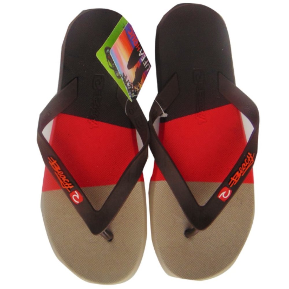 NWT SUMMER SOFT CASUAL TRICOLOR FLIP FLOPS SANDALS IN-OUTDOOR MEN'S BEACH SHOES - Picture 2 of 3